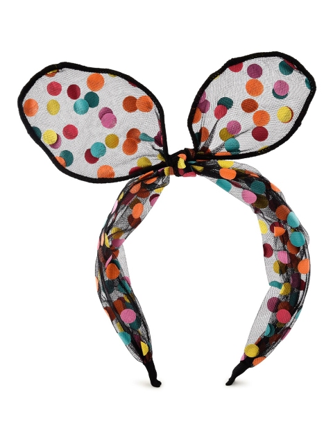 

Toniq Kids Girls Black & White Polka Dots Embellished Hairband