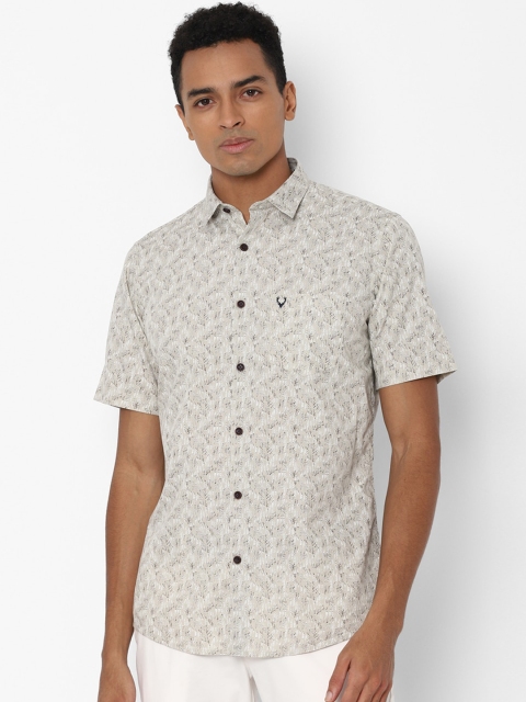 

Allen Solly Men Beige Slim Fit Floral Opaque Printed Casual Shirt