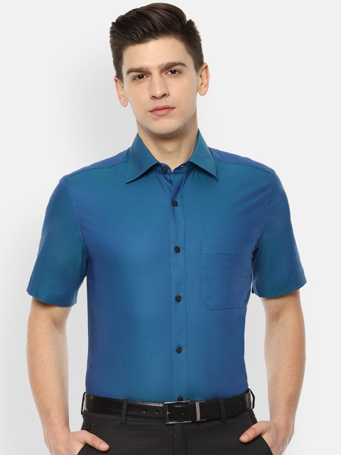 

Louis Philippe Men Blue Opaque Formal Shirt