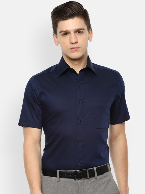 

Louis Philippe Men Navy Blue Opaque Formal Shirt