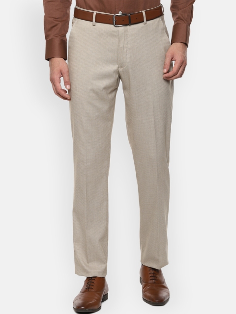 

Louis Philippe Men Beige Slim Fit Formal Trousers