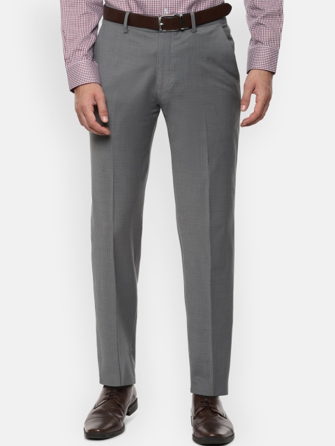

Louis Philippe Permapress Men Grey Formal Trousers