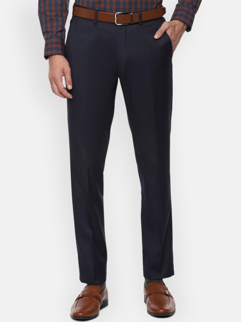 

Louis Philippe Men Navy Blue Slim Fit Formal Trousers