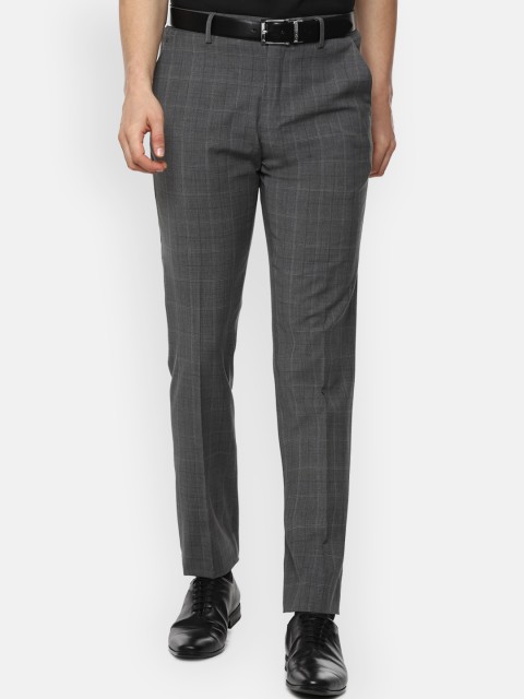 

Louis Philippe Permapress Men Grey Checked Formal Trousers