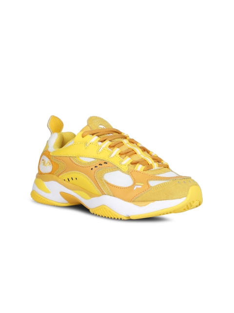 

FILA Women Yellow & White Colourblocked Sneakers