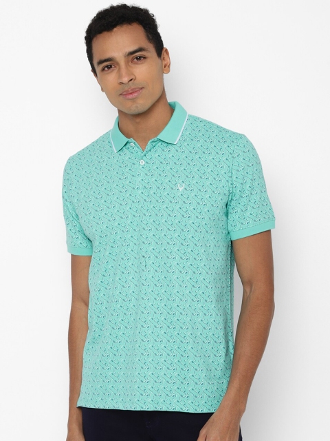 

Allen Solly Men Blue Printed Polo Collar Pure Cotton T-shirt