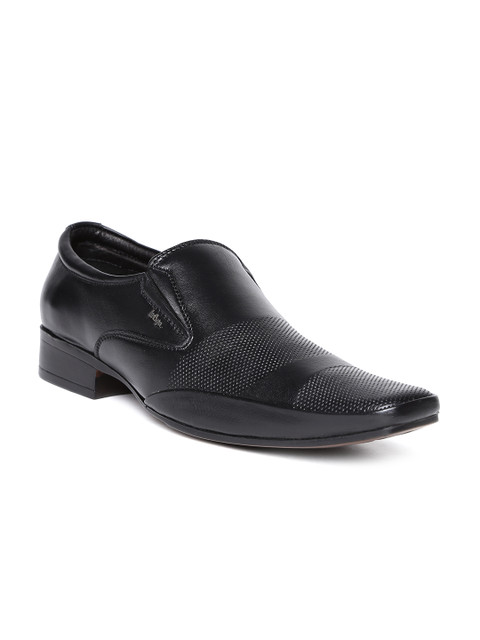 

Lee Cooper Men Black Genuine Leather Formal Slip-Ons