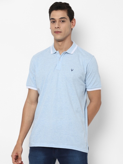 

Allen Solly Men Blue Polo Collar Pure Cotton T-shirt