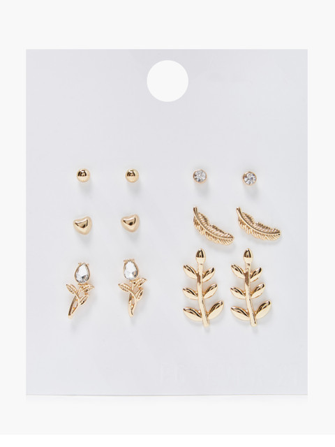 

FOREVER 21 Set-6 Women Gold-Toned Contemporary Studs Earrings