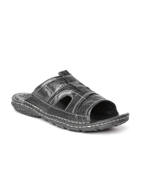Lee Cooper Men Black Leather Sandals available at myntra for Rs.1274