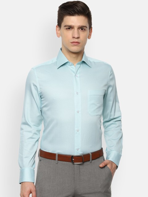

Louis Philippe Men Blue Cotton Self Design Formal Shirt