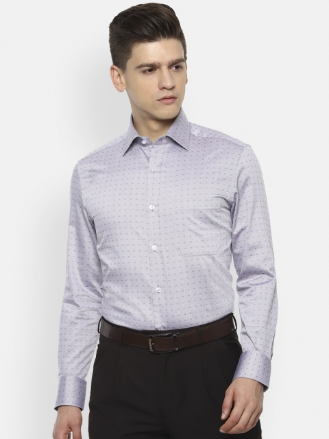 

Louis Philippe Men Grey Printed Formal Shirt