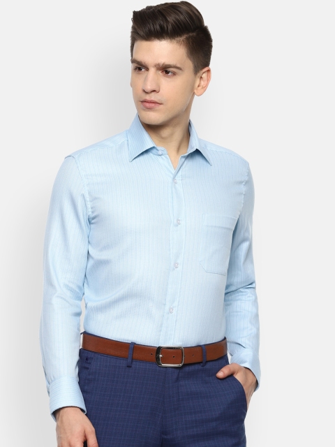 

Louis Philippe Men Blue Striped Formal Shirt