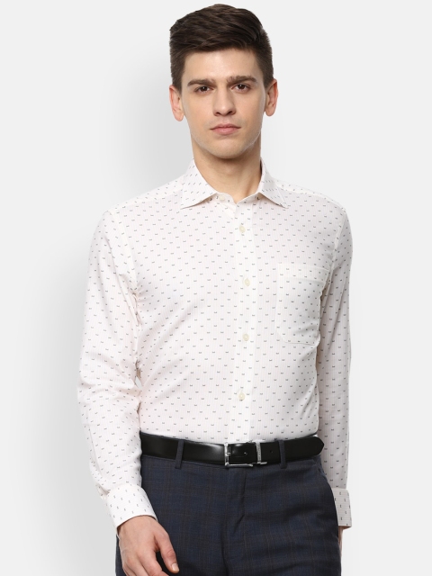 

Louis Philippe Men Beige Printed Formal Shirt