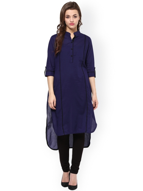 

Kira Women Blue Solid Straight Kurta