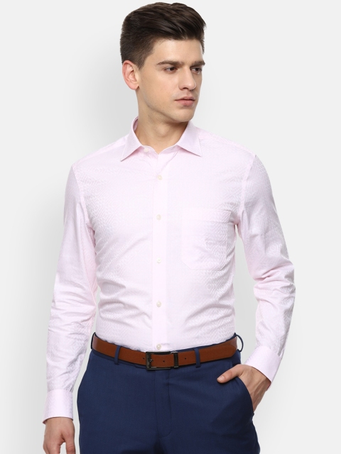 

Louis Philippe Men Pink Opaque Printed Formal Shirt