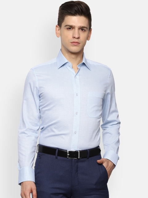 

Louis Philippe Men Blue Pinstripes Opaque Striped Formal Shirt