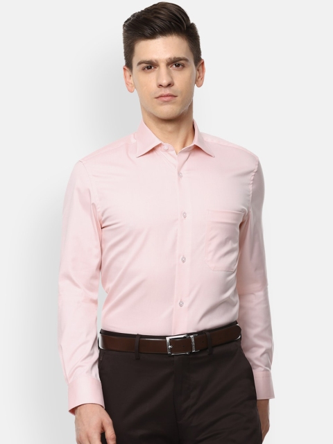 

Louis Philippe Men Pink Opaque Striped Formal Shirt