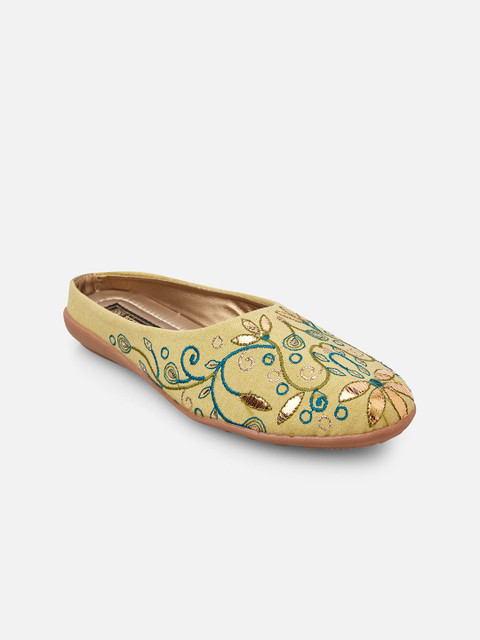 

Kiana Women Green & Blue Embroidered Ballerinas