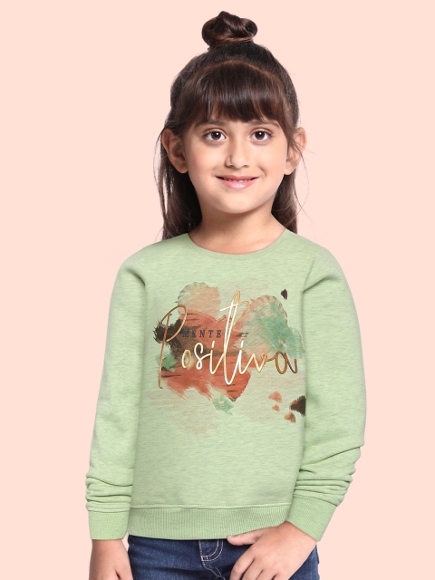 

Monte Carlo Girls Green & Peach-Coloured Typography Print Sweatshirt