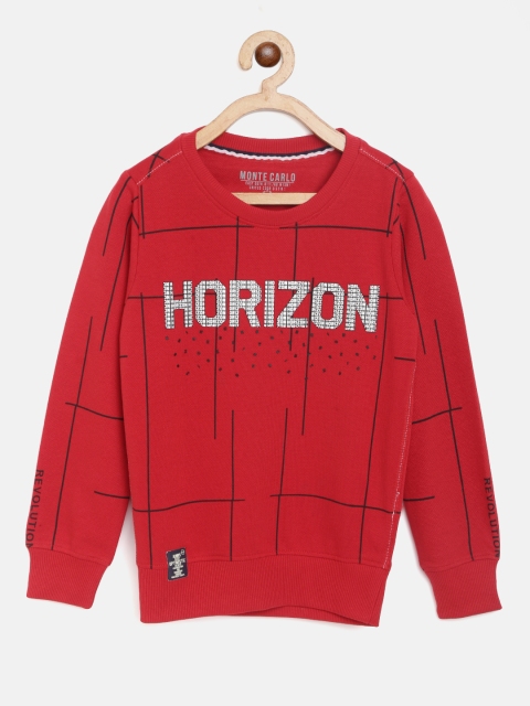 

Monte Carlo Boys Red & Black Pure Cotton Printed Sweatshirt