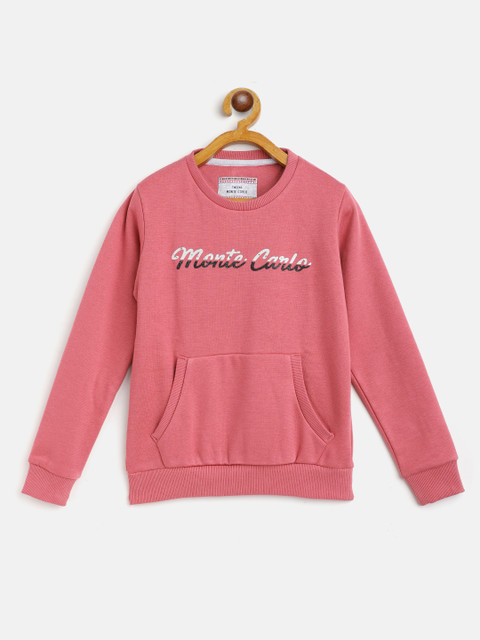 

Monte Carlo Girls Pink & White Brand Logo Print Sweatshirt