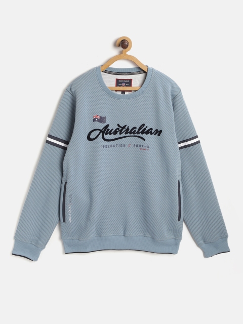 

Monte Carlo Boys Blue Cotton Sweatshirt with Typography Print Detail