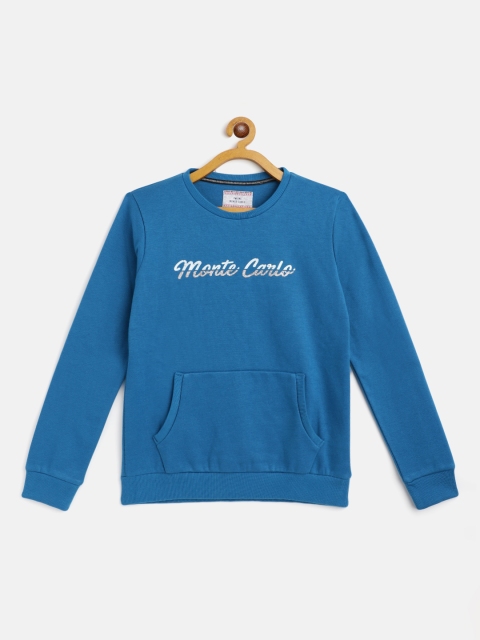 

Monte Carlo Girls Teal Blue & White Brand Logo Print Sweatshirt