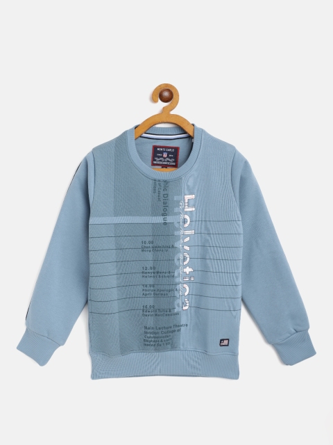

Monte Carlo Boys Blue Typography Printed Sweatshirt