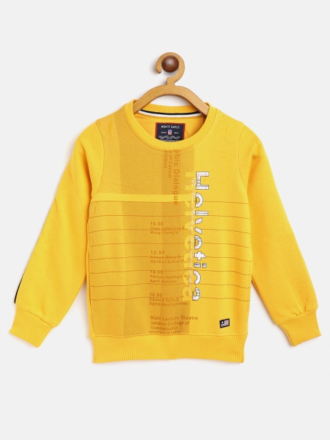 

Monte Carlo Boys Mustard Yellow & White Printed Sweatshirt