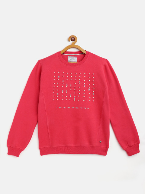 

Monte Carlo Girls Coral Pink & White Beaded Sweatshirt