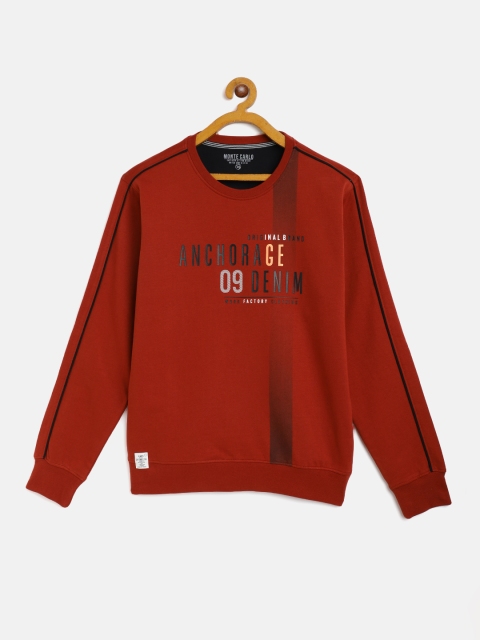 

Monte Carlo Boys Rust Red Printed Pure Cotton Sweatshirt