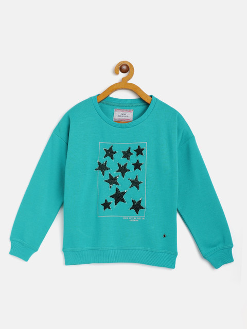 

Monte Carlo Girls Teal Blue & Silver Star Flip Sequin Sweatshirt