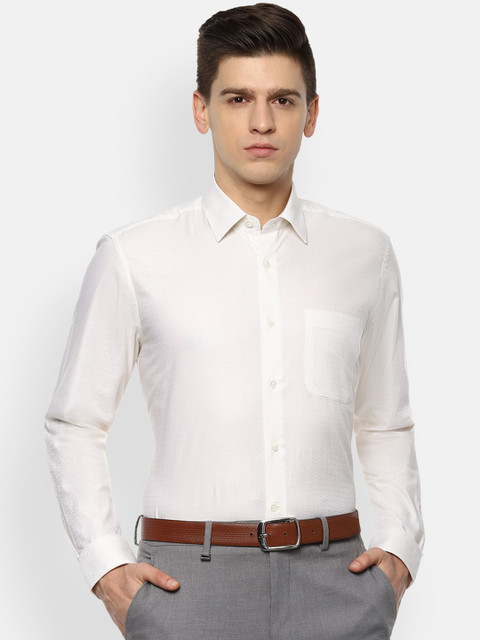 

Luxure by Louis Philippe Men White Opaque Casual Shirt