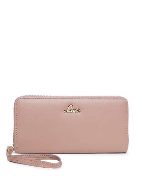 

Lavie Women Pink Solid Zip Around Wallet