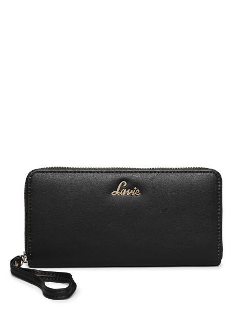 

Lavie Women Black Solid Zip Around Wallet