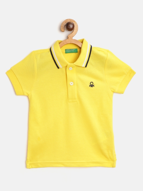 

United Colors of Benetton Boys Yellow Polo Collar Pure Cotton T-shirt