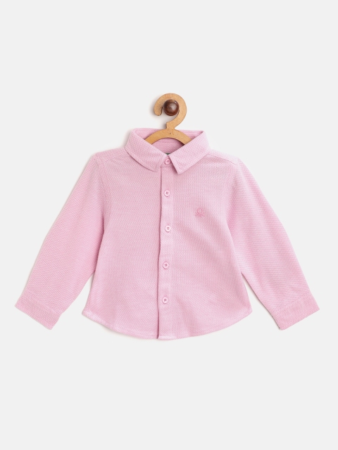 

United Colors of Benetton Boys Pink Patterned Knitted Casual Shirt