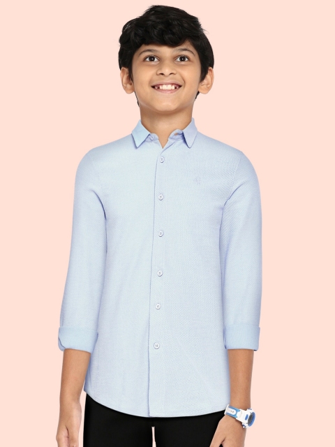

United Colors of Benetton Boys Blue Patterned Knitted Casual Shirt