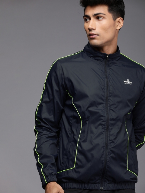 

WROGN ACTIVE Men Navy Blue Slim Fit Sporty Jacket