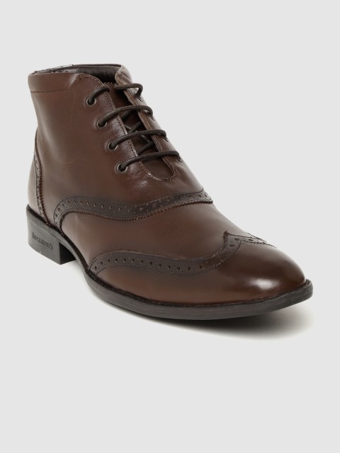 

Blackberrys Men Brown Leather Mid-Top Formal Brogues