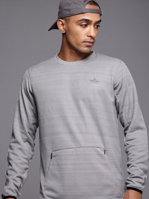 

WROGN ACTIVE Men Dark Grey Solid Round Neck Sweatshirt