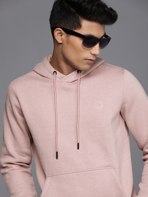 

WROGN Men Pink Hooded Sweatshirt