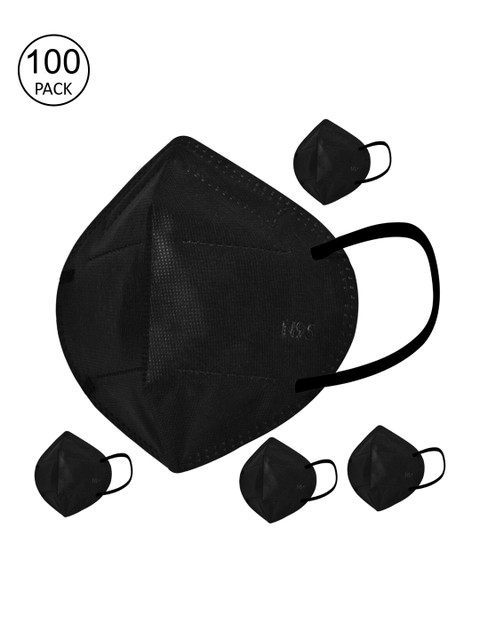 

LOIS CARON Unisex Set of 100 Black 5-Ply Reusable N95 Masks