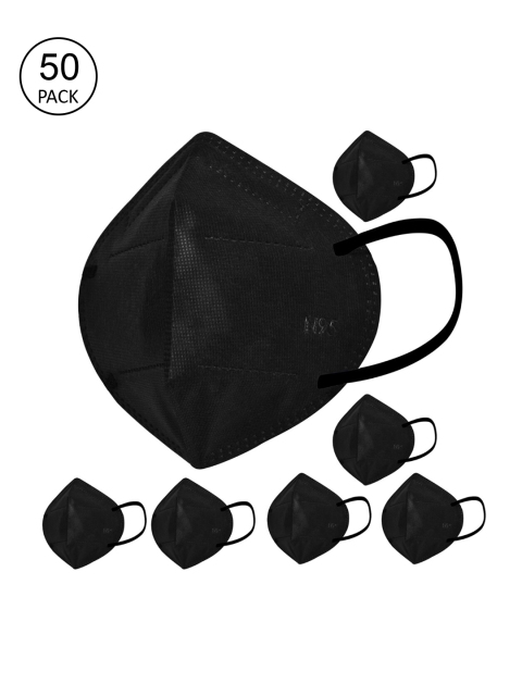 

LOIS CARON Unisex Set of 50 Black 5-Ply Reusable N95 Masks