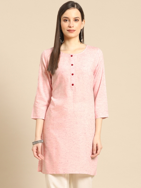 

Prakrti Women Pink Woven Design Kurti