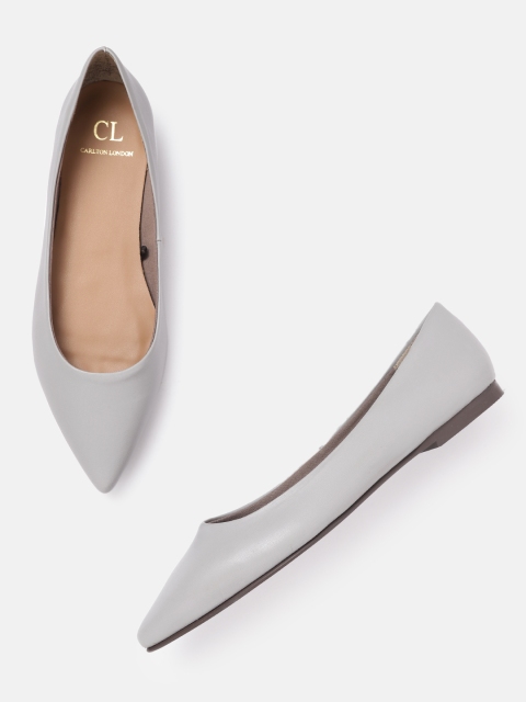 

Carlton London Women Grey Solid Ballerinas