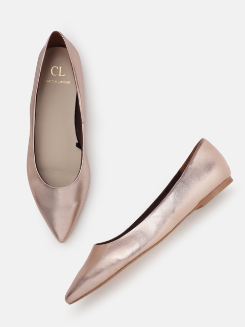 

Carlton London Women Rose Gold-Toned Solid Ballerinas