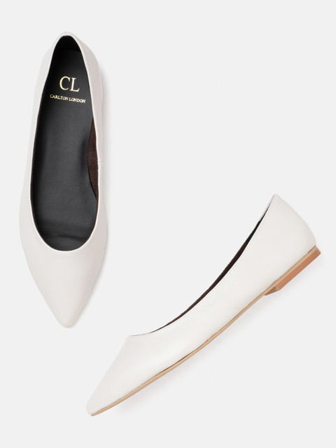 

Carlton London Women Off-White Solid Ballerinas