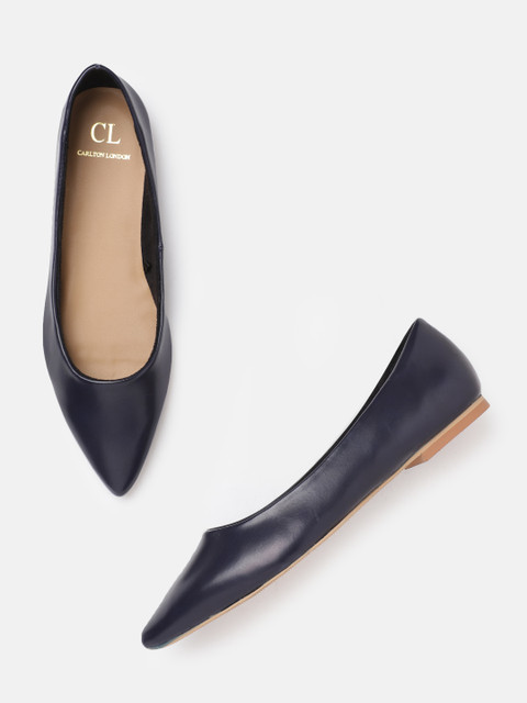 

Carlton London Women Navy Blue Solid Ballerinas